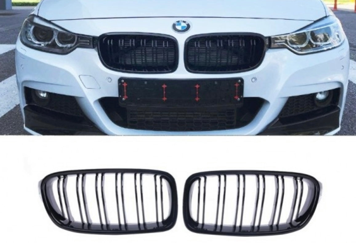 Performance Glossy Black Kidney Grilles for BMW F30, F31 models