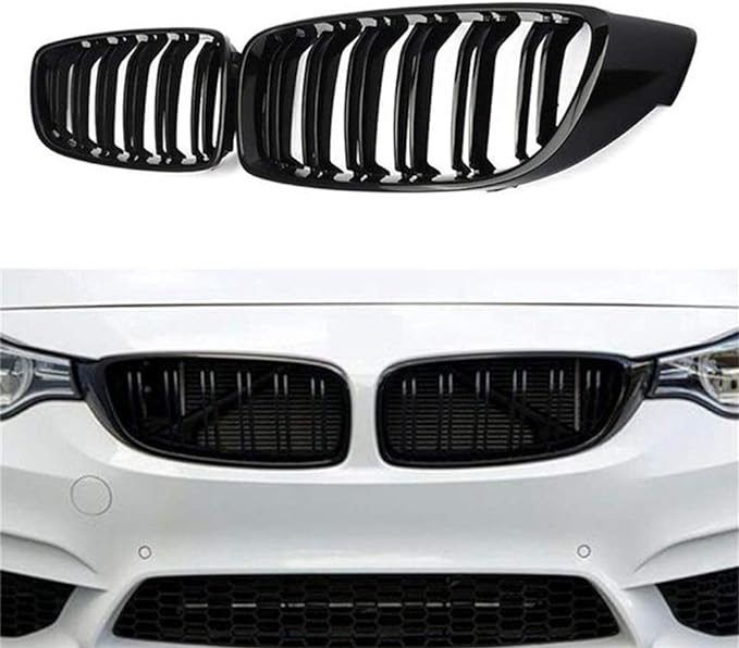 Glossy Black M Sport front bumper kidney grilles for F32, F33, F36 models