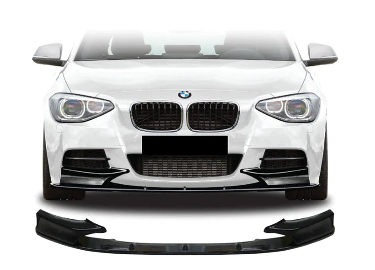 Gloss Black Performance Front Spoiler Splitter Lip for BMW F20,F21 Sport LCI models.