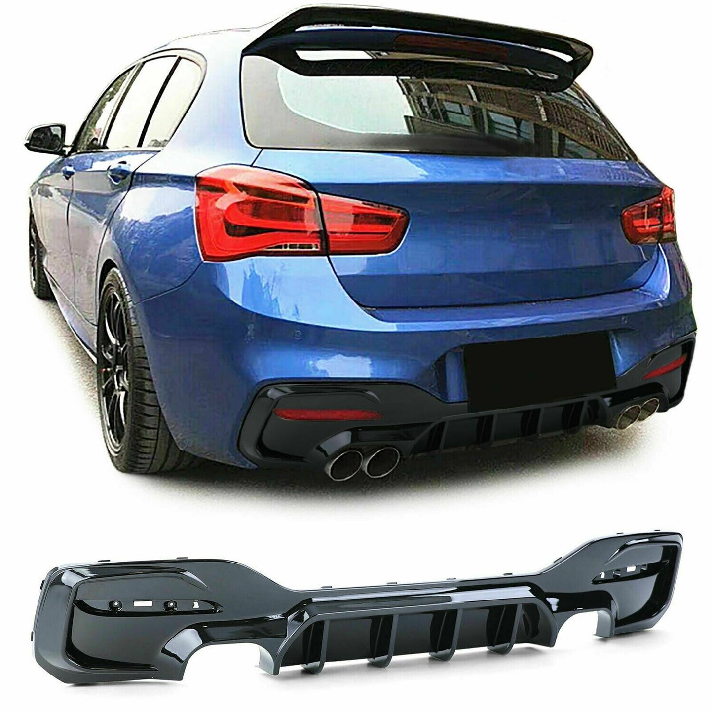 Gloss Black Performance Rear bumper diffuser for BMW F20,F21 LCI models