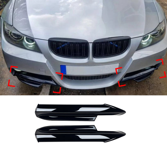 M Sport front bumper splitters for BMW E90, E91 (2005-2008) models