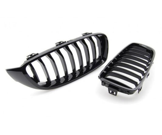 Glossy Black M Sport front bumper kidney grilles for F32, F33, F36 models