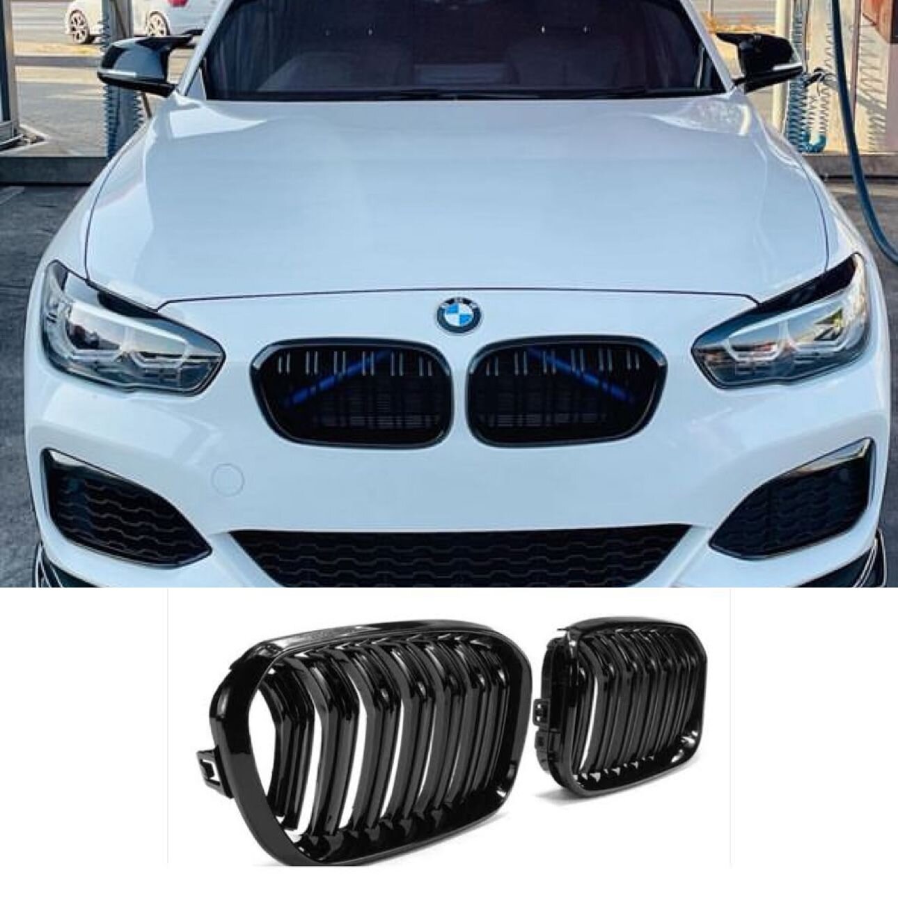 Performance Glossy Black Kidney Grilles for BMW F20, F21 models